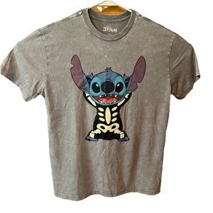 Disney Stitch Skeleton Large Gray T-shirt - Very Soft - New with Tags